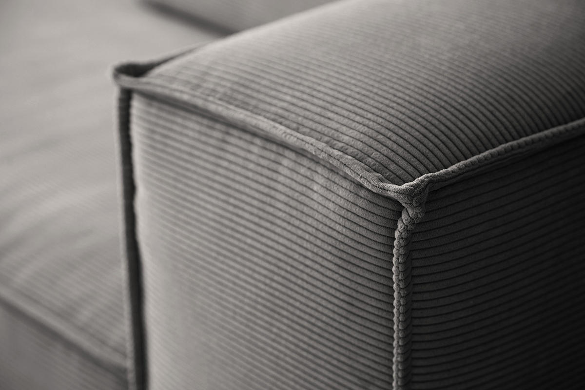 SOFA CARMO Anthrazit Cord - Anthrazit/Schwarz, Kunststoff/Textil (306/68/118cm) - KAWOLA