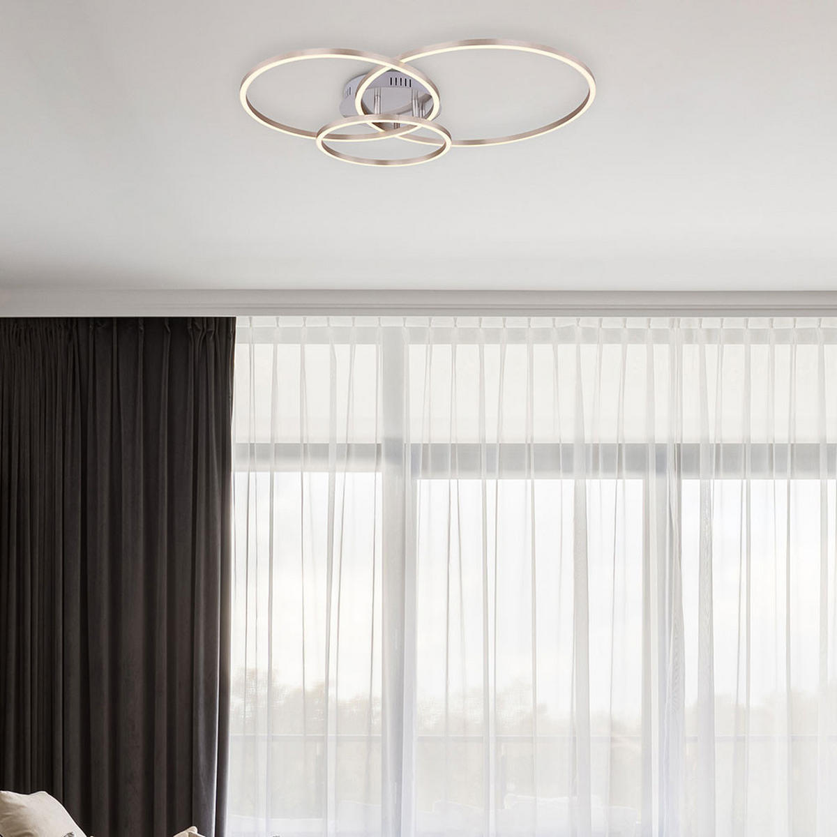 LED DECKENLEUCHTE MUNNI Silber Metall - Silberfarben, Metall (68/55/10cm) - Globo Lighting