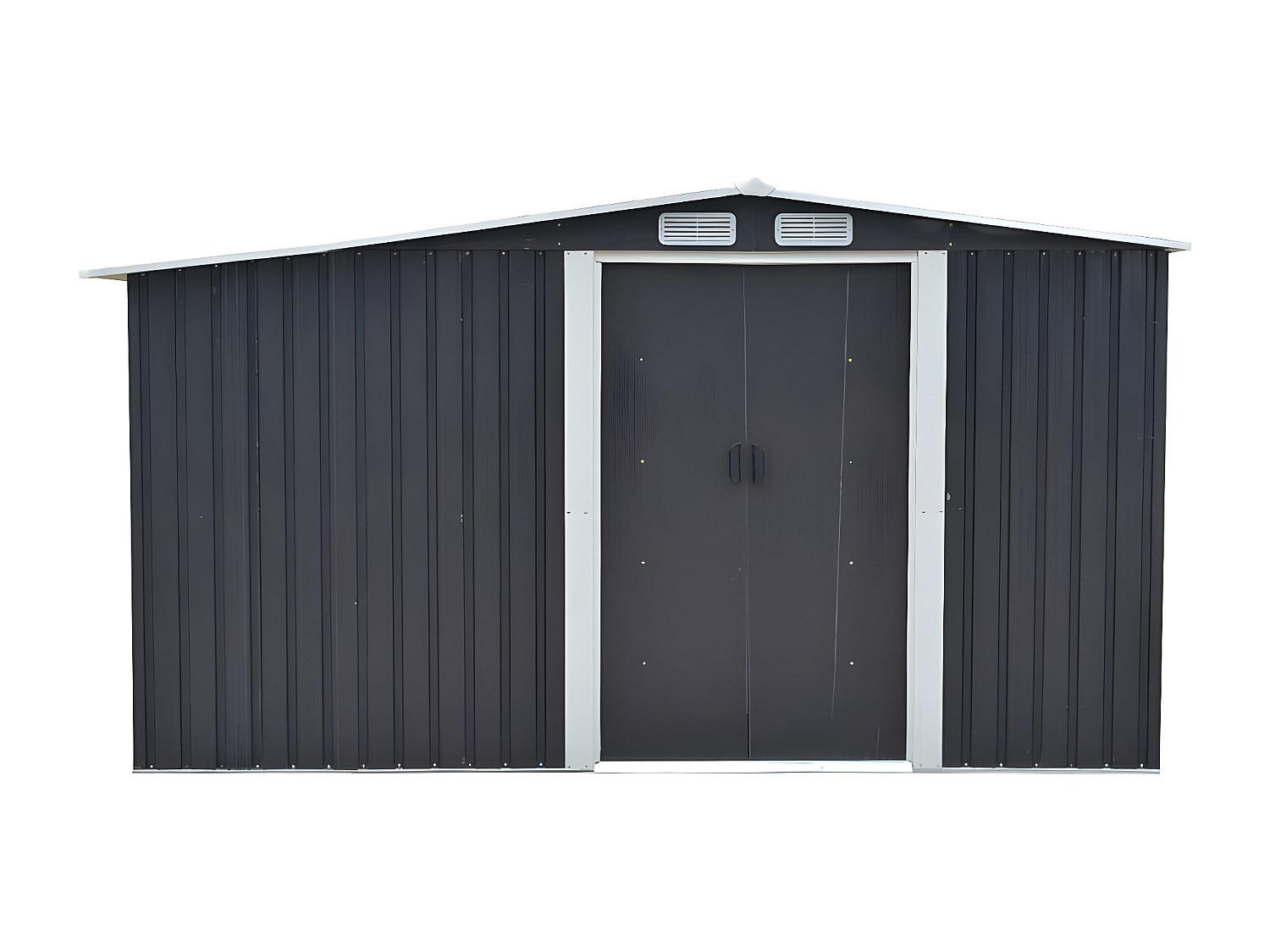 SCHREBERGARTENHAUS - 313 cm x 302 cm - metall - anthrazitgrau Lery - Anthrazit, Metall (313/154/302cm) - Vente-Unique