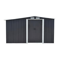 SCHREBERGARTENHAUS - 313 cm x 302 cm - metall - anthrazitgrau Lery - Anthrazit, Metall (313/154/302cm) - Vente-Unique