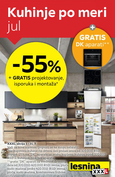 55% na kuhinje po meri