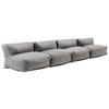 GARTENSOFA mit 4 Sitzplätzen, Grau - Grau, Textil - Oviala