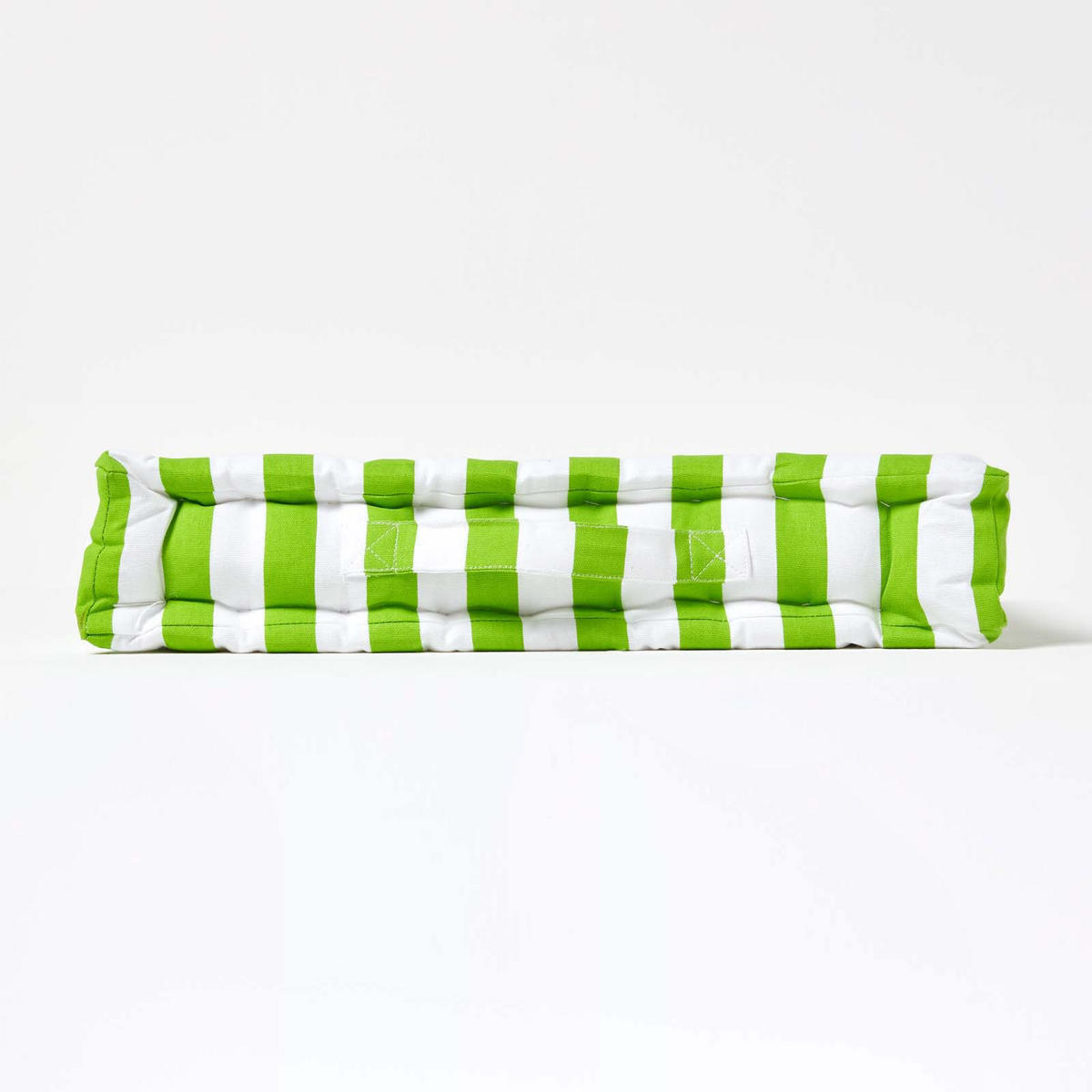 SITZKISSEN grün-weiß gestreift 50/50/10 cm - Grün, Textil (50/50/10cm) - Homescapes