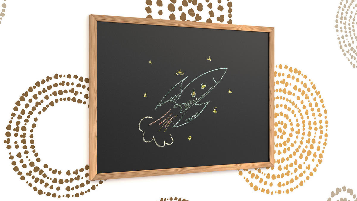 SCHWARZE Kreidetafel 70x50 cm, ECO-Holzrahmen - Braun, Holz (70/50/2cm) - ALLboards