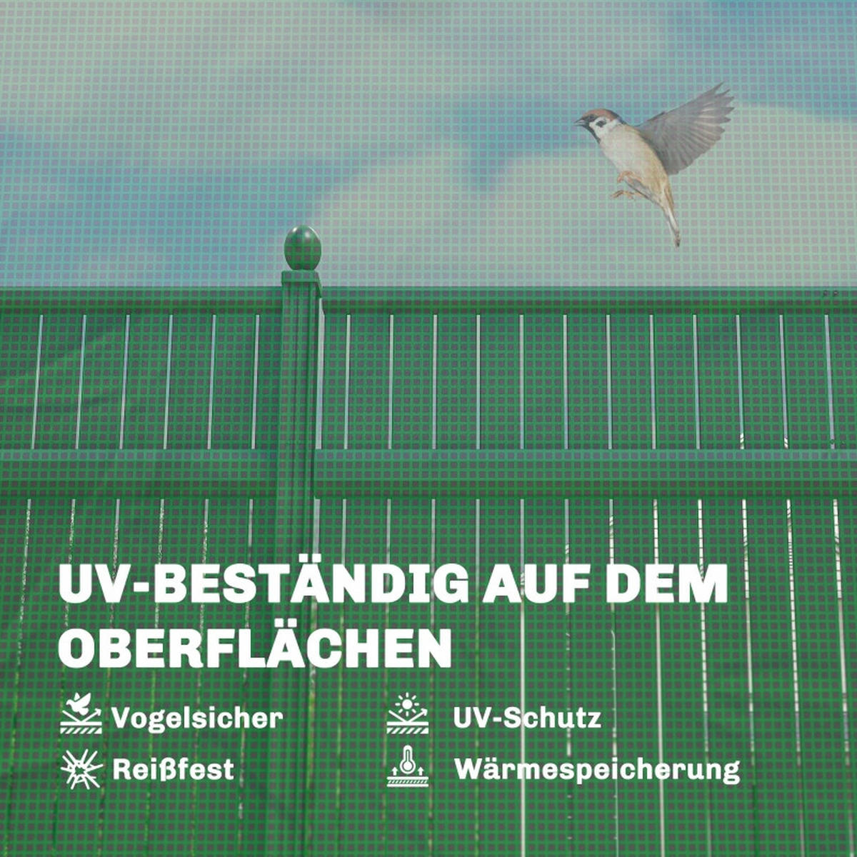 GEWÄCHSHAUS aus Polyethylen 295x200x270 cm in Grün mit Pop-up-Design - Grün, Kunststoff (200/270/295cm) - Modfu