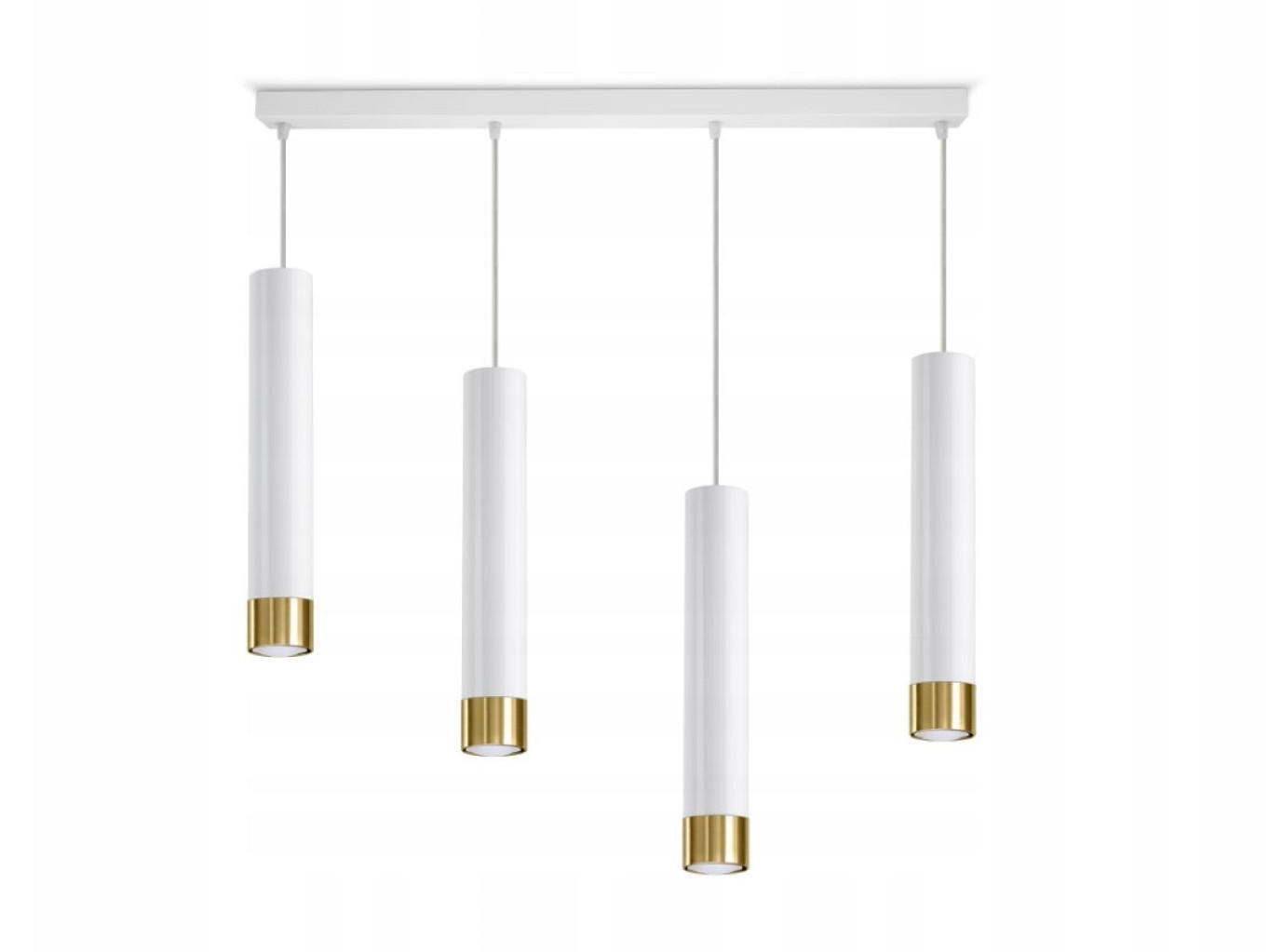 PENDELLEUCHTE Mialno Tube - Goldfarben/Weiß, Metall (8/80/100cm) - kiki design