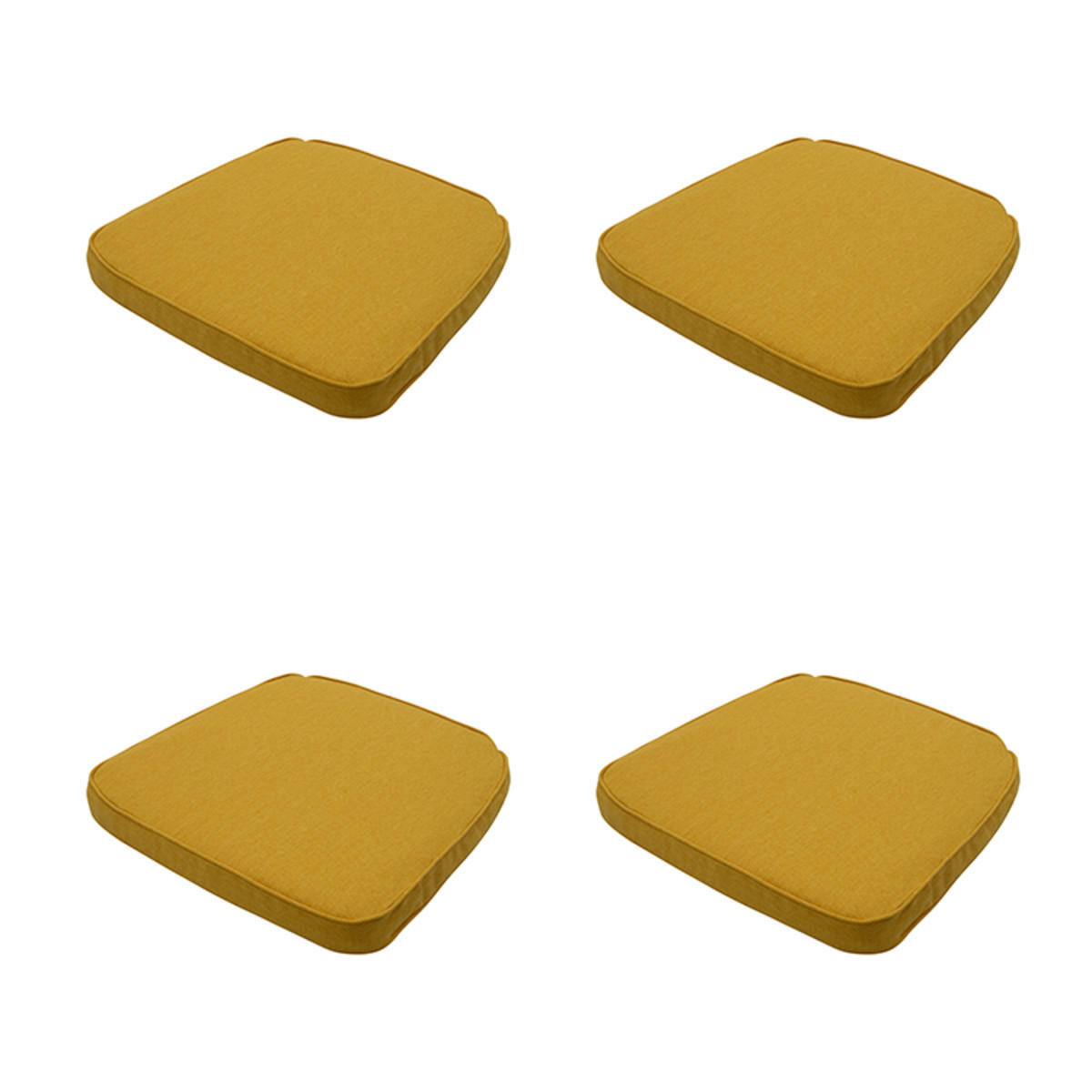 SITZKISSEN Canvas 48/48 cm 4er-Set - Goldfarben, Textil (48/7/48cm) - Madison