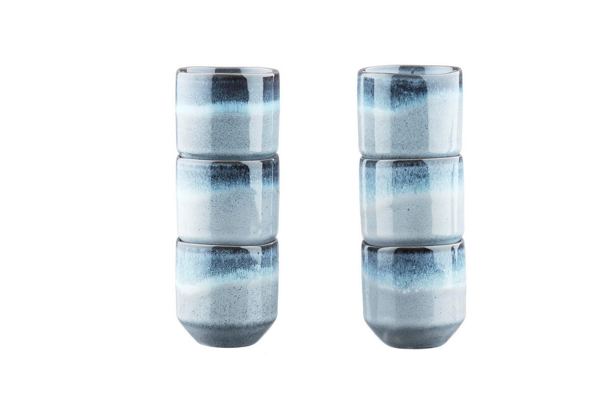 BECHER Genesis 150ml - 6er-Set - Meer - Blau, Keramik (0.15L) - Björn