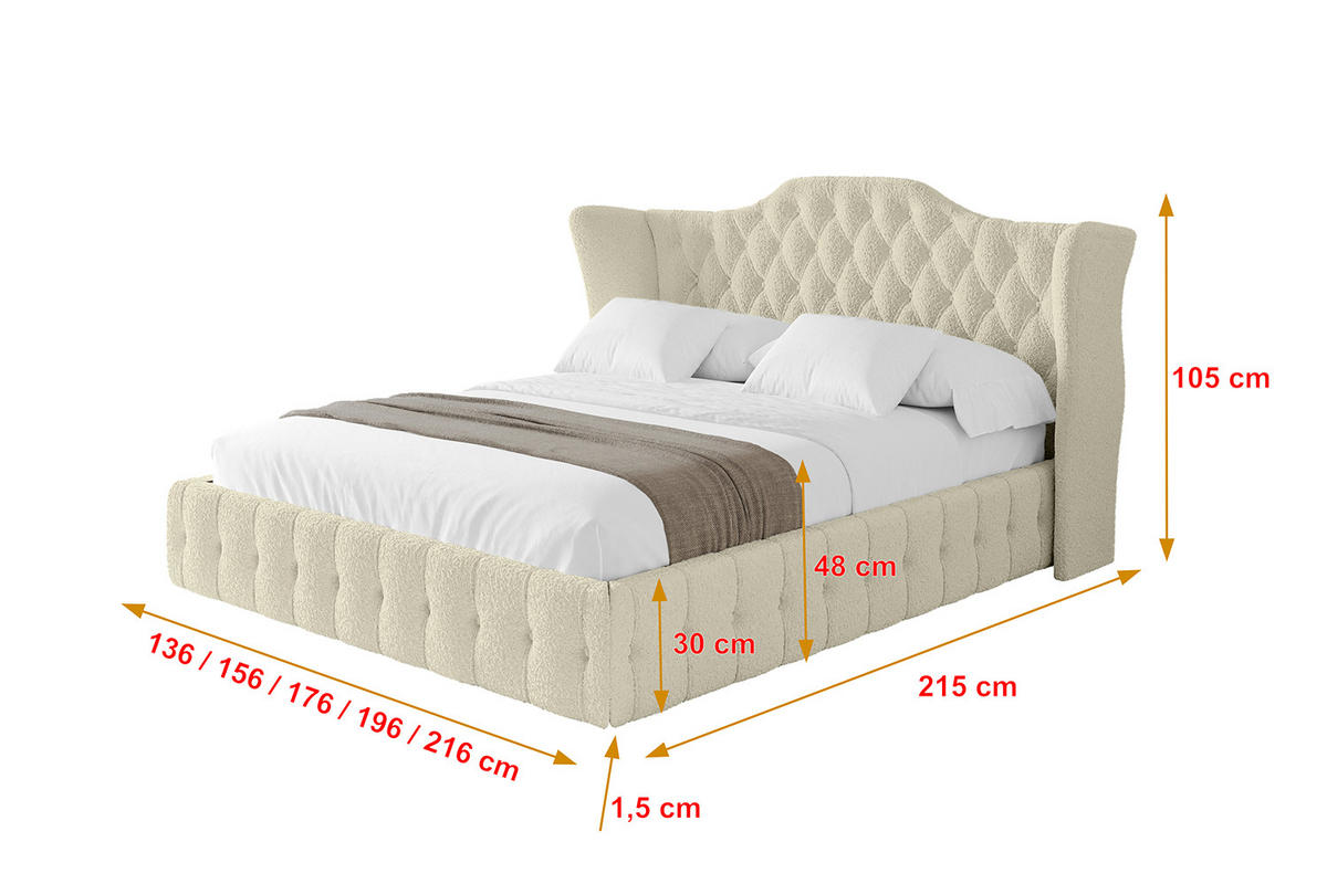 POLSTERBETT mit Bettkasten und Lattenrost, Bett mit Matratze H3/H4 - MODY 180x200 Beige - Taupe, Holzwerkstoff/Textil (180/200cm) - ALTDECOR