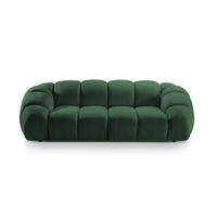 SOFA Diana aus Strukturierter Samt grün 3 Sitzplätze - Grün, Textil (114/72/234cm) - Micadoni