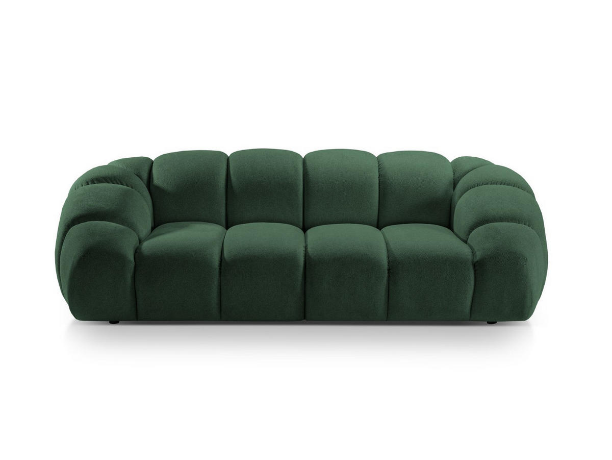 SOFA Diana aus Strukturierter Samt grün 3 Sitzplätze - Grün, Textil (114/72/234cm) - Micadoni