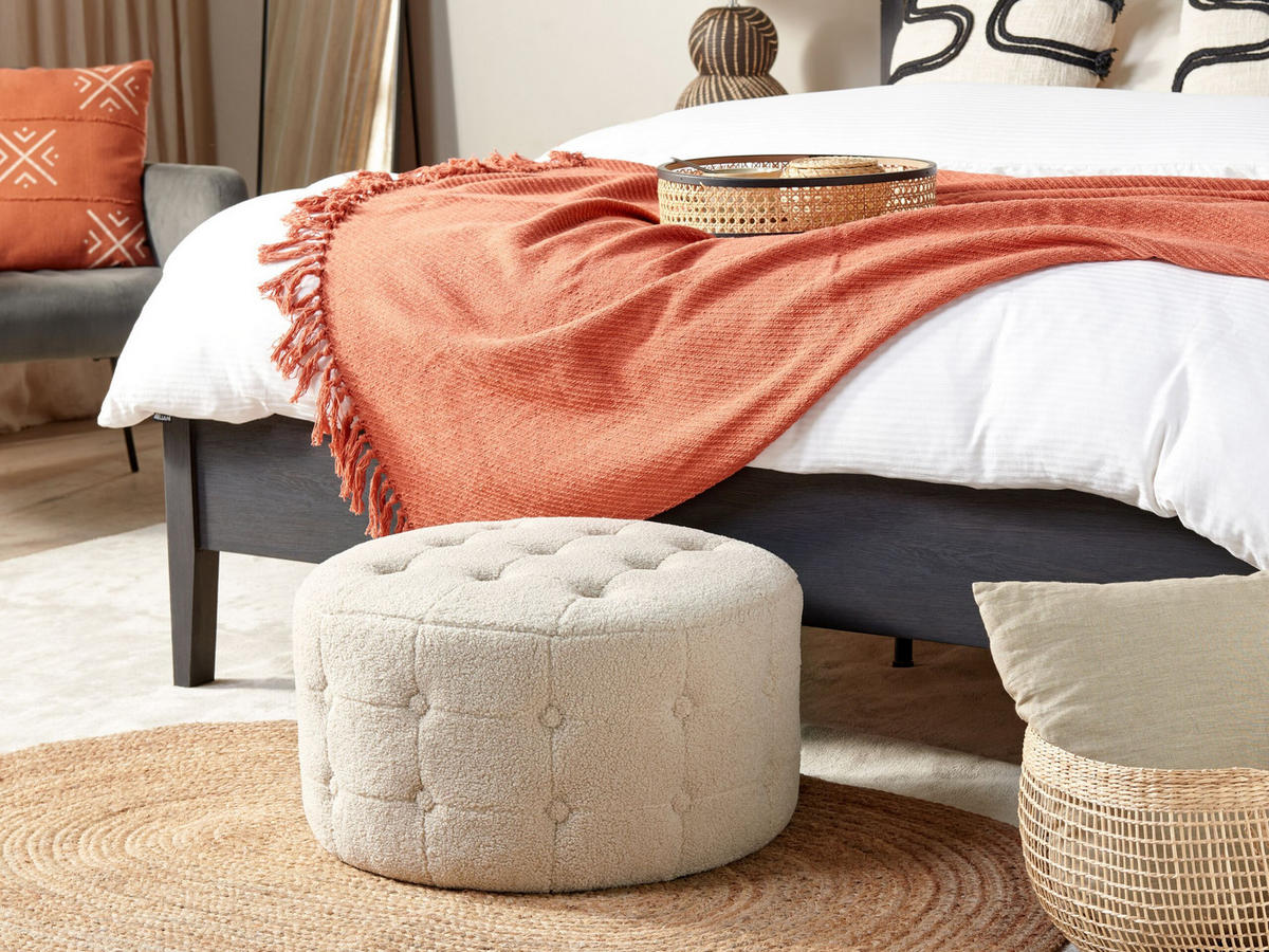 POUF Tampa 55/55/30 cm - Beige, Textil (55/30/55cm) - Beliani