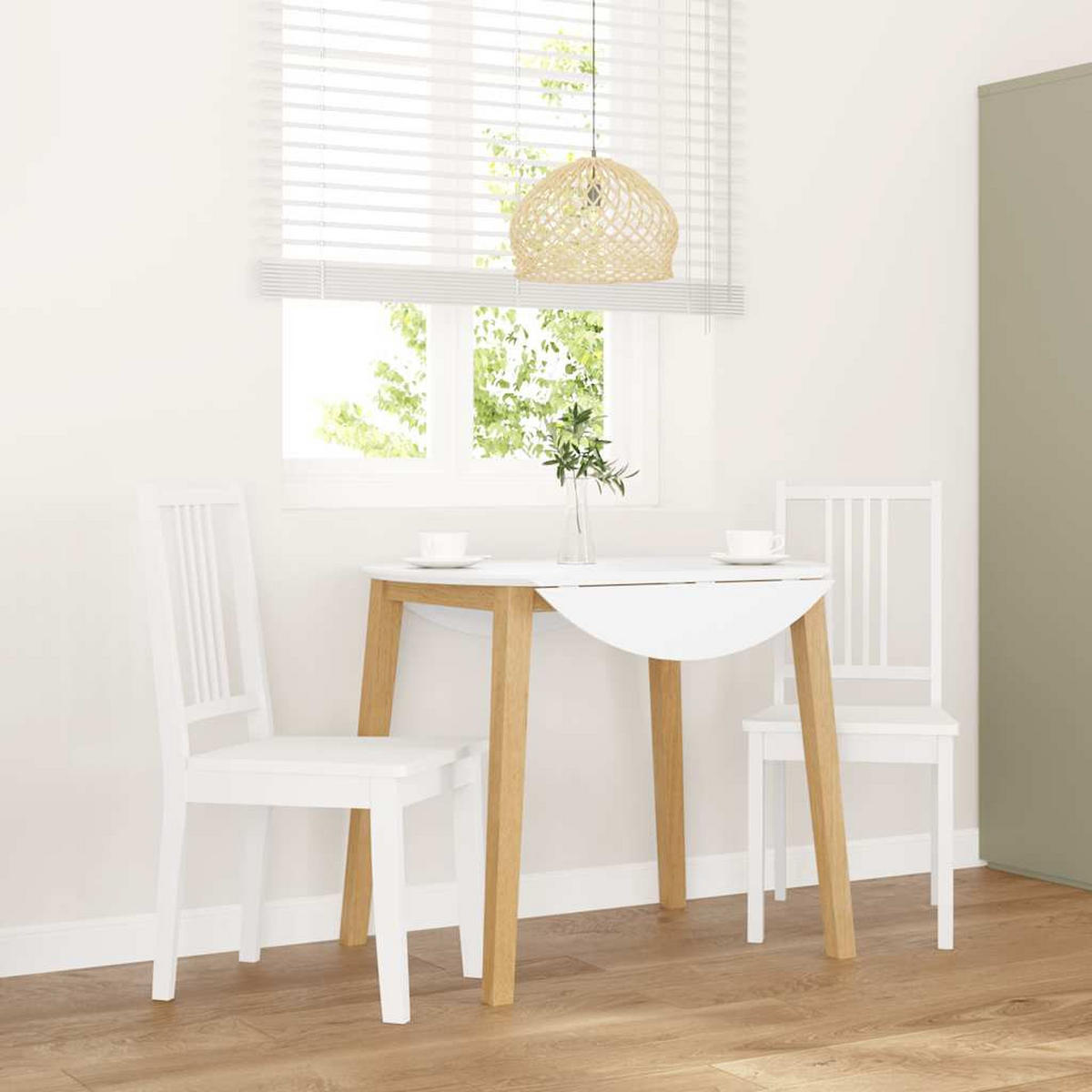 ESSZIMMERSTÜHLE 2Er Set Weiss Massivholz Gummibaum - Weiß, Holz (47.5/89/40cm) - vidaXL