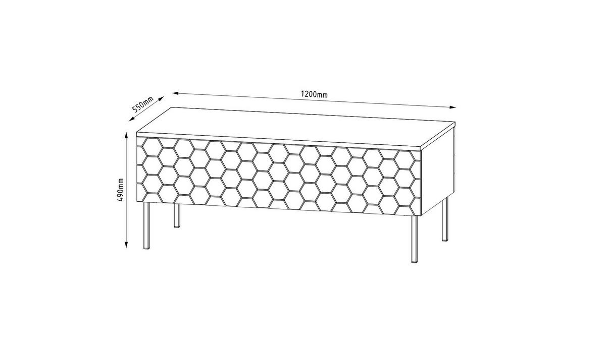 COUCHTISCH Hexa Weiß 120x55x49 - Weiß, Holzwerkstoff (120/55/49cm) - AKL FURNITURE
