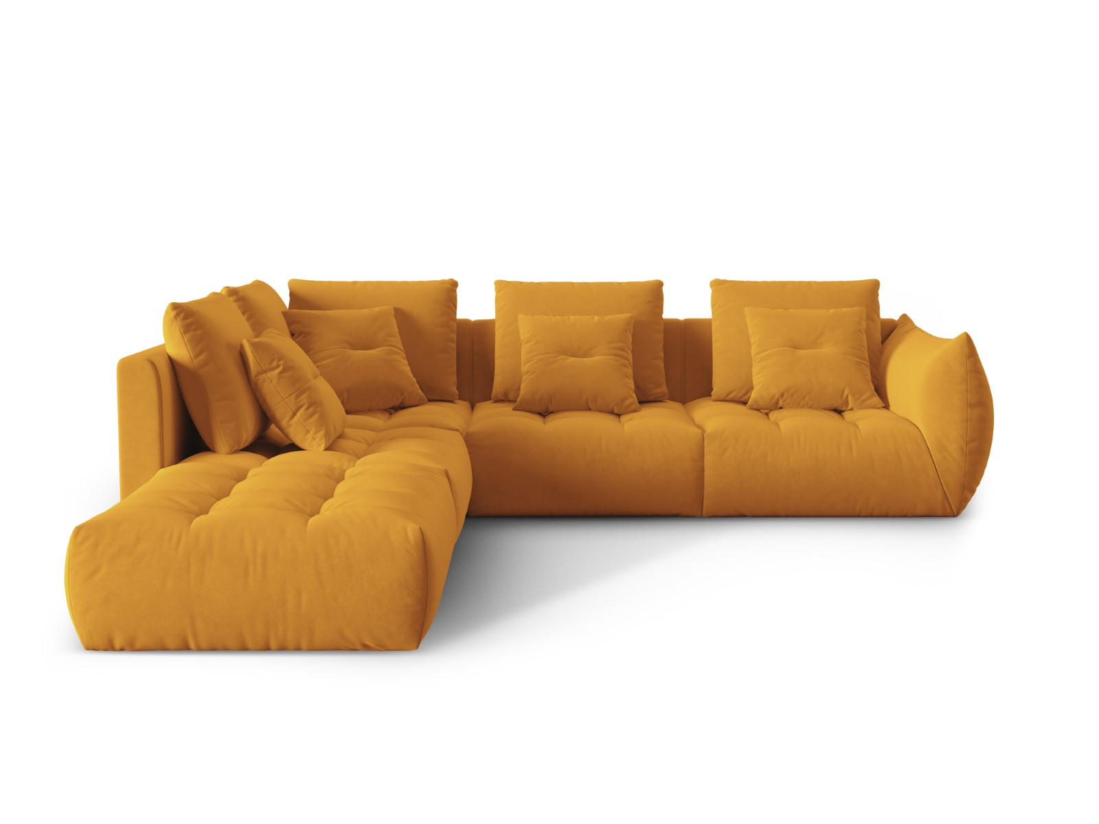 ECKSOFA modular links Bloom aus Samt gelb 4 Sitzplätze - Gelb, Textil (310/316cm) - Micadoni