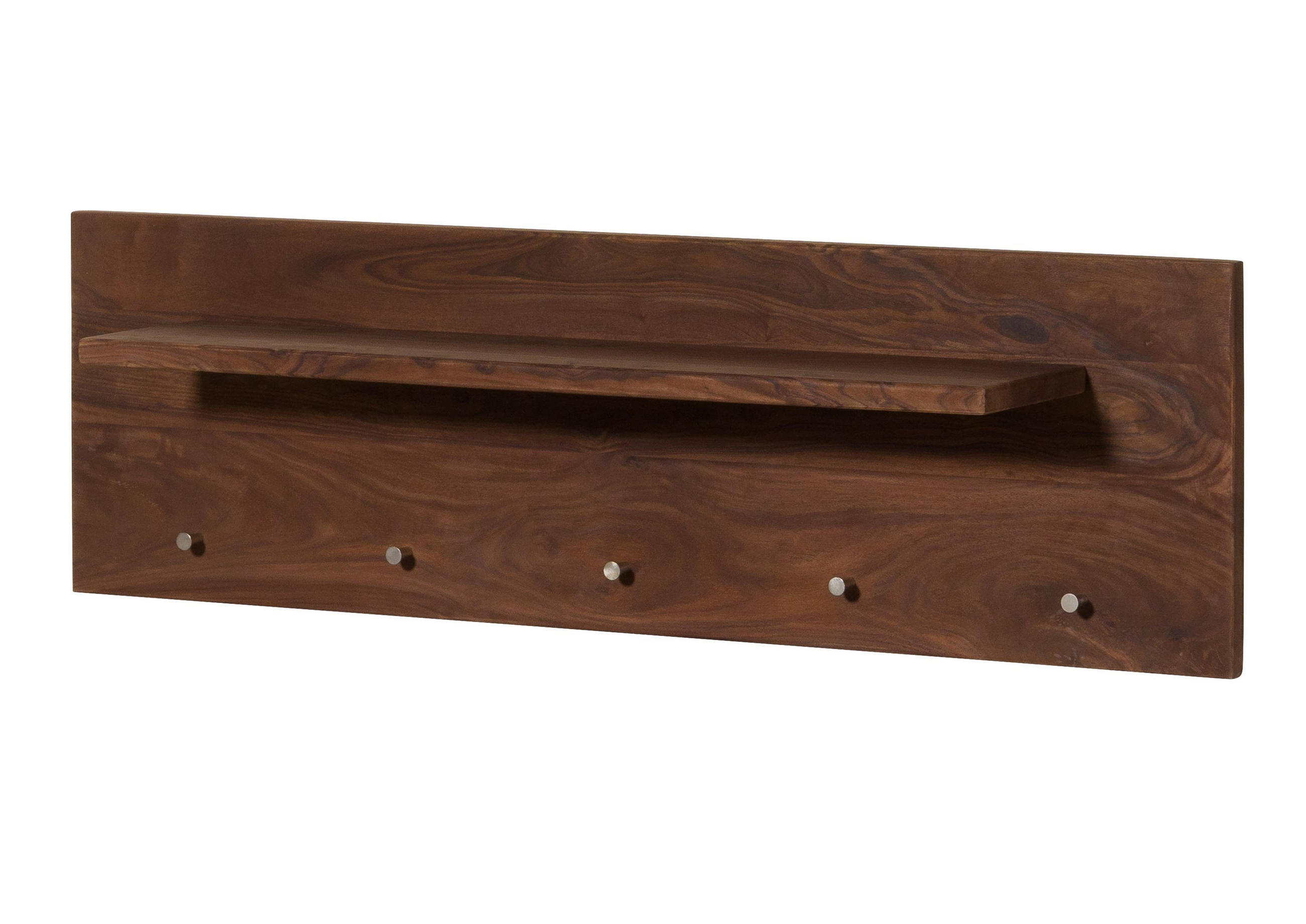 WANDGARDEROBE Sheesham 115x23x35 rot-braun gebeizt TORONTO #172 - Dunkelbraun, Holz (115/35/23cm) - Massivmoebel24