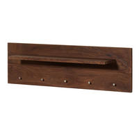 WANDGARDEROBE Sheesham 115x23x35 rot-braun gebeizt TORONTO #172 - Dunkelbraun, Holz (115/35/23cm) - Massivmoebel24