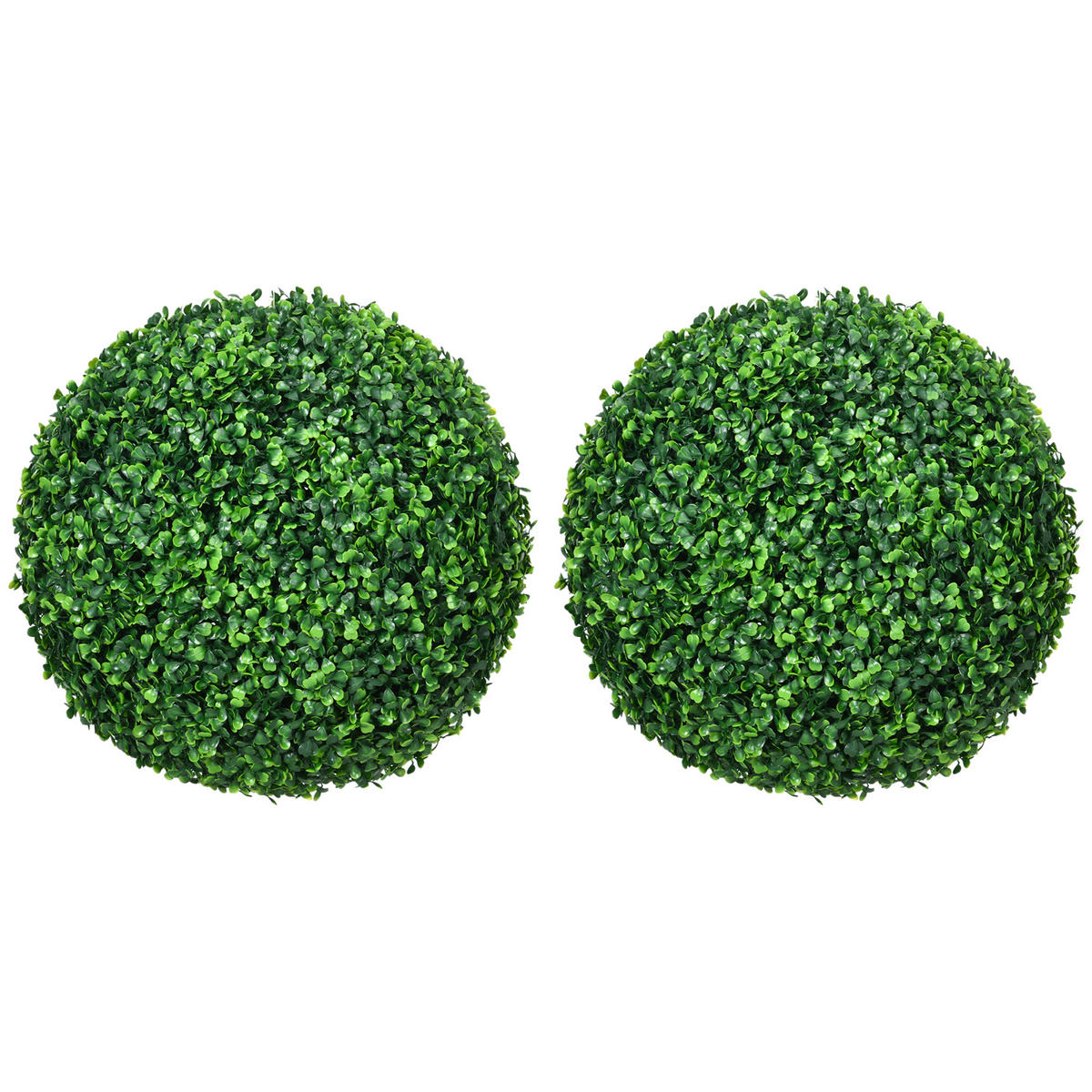 BUCHSBAUMKUGEL 2er Set, Künstliche Pflanzen, Zimmerpflanze mit UV-Schutz, Grün - Grün, Kunststoff (40cm) - HOMCOM
