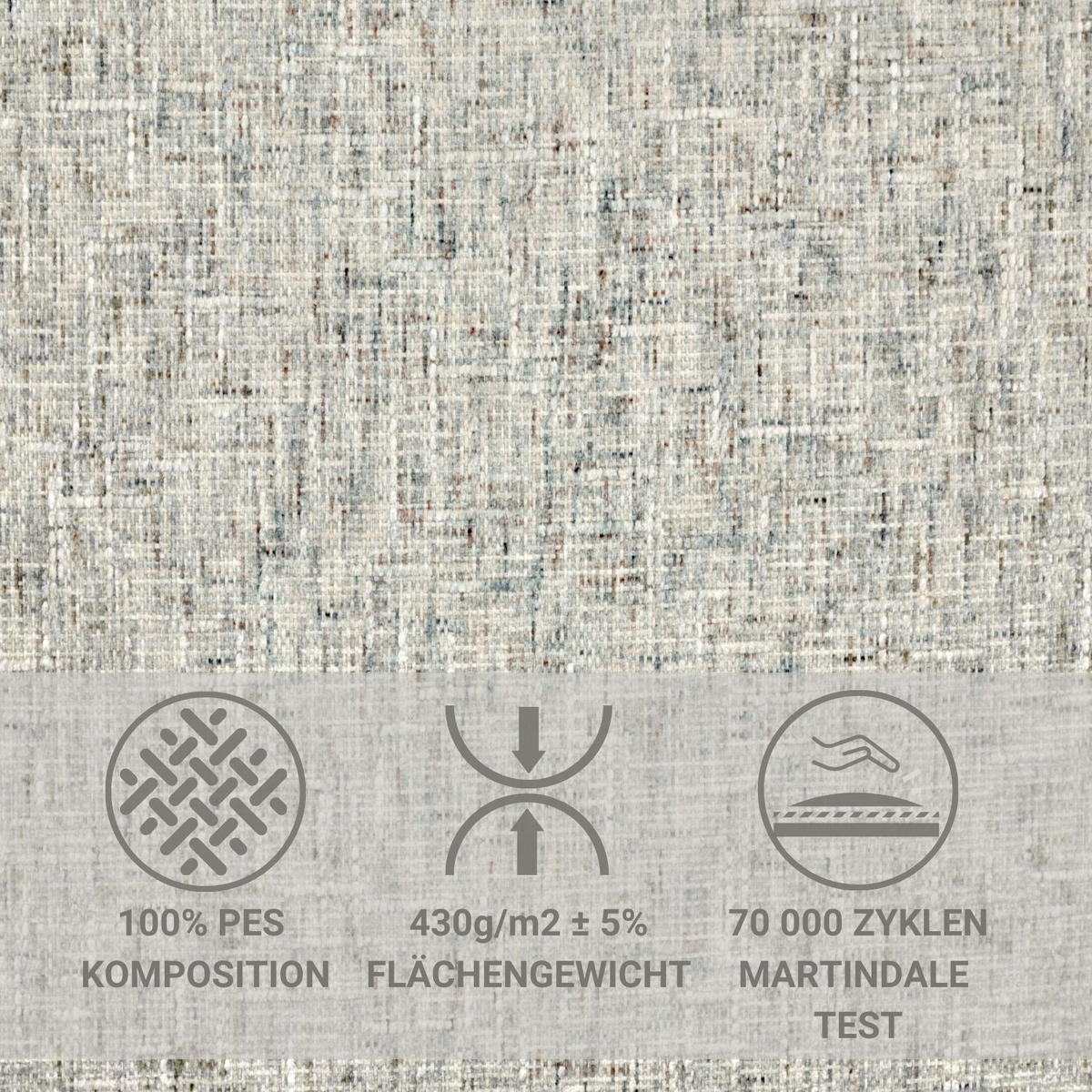 POLSTERBETT Nuno Beige 140/200 cm im Chenille-Stoff - Beige/Naturfarben, Holz/Holzwerkstoff (140/200cm) - Maison de Reve