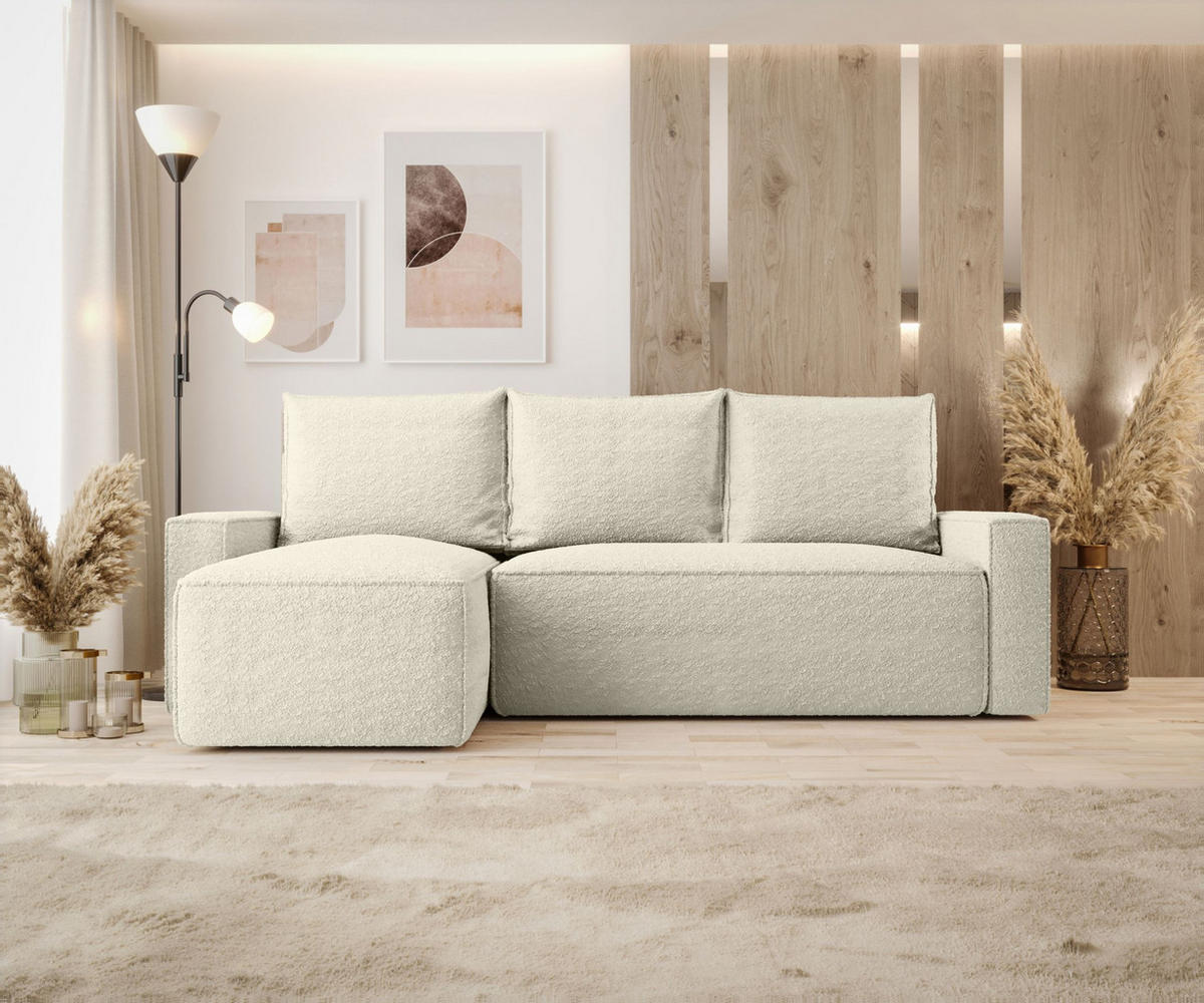 ECKSOFA mit Schlaffunktion SAVIO Quelle 03 Links - Beige, Textil (232/140cm) - Bedante