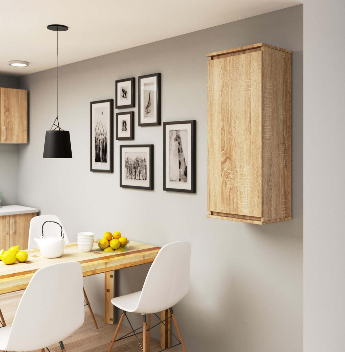 WANDSCHRANK Sonoma Eiche 40x30x99 cm - Sonoma Eiche, Holzwerkstoff (40/99/30cm) - Akord