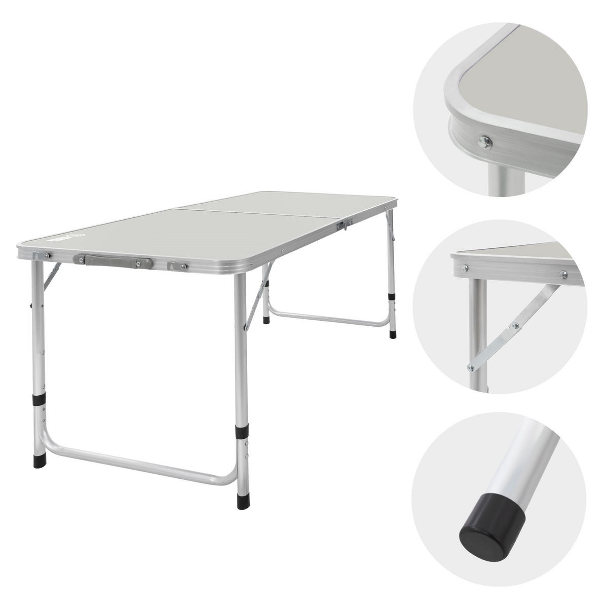 CAMPINGTISCH - Grau, Metall (120/60/70cm) - ECD-Germany