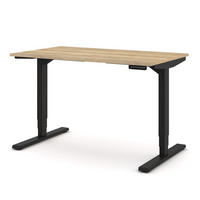 SCHREIBTISCH Elektrisch höhenverstellbarer Schreibtisch Y-Line Eiche Natura Schwarz 120/70/62-127cm - Schwarz/Eiche Artisan, Holzwerkstoff/Metall (70/120/127cm) - ASSMANN