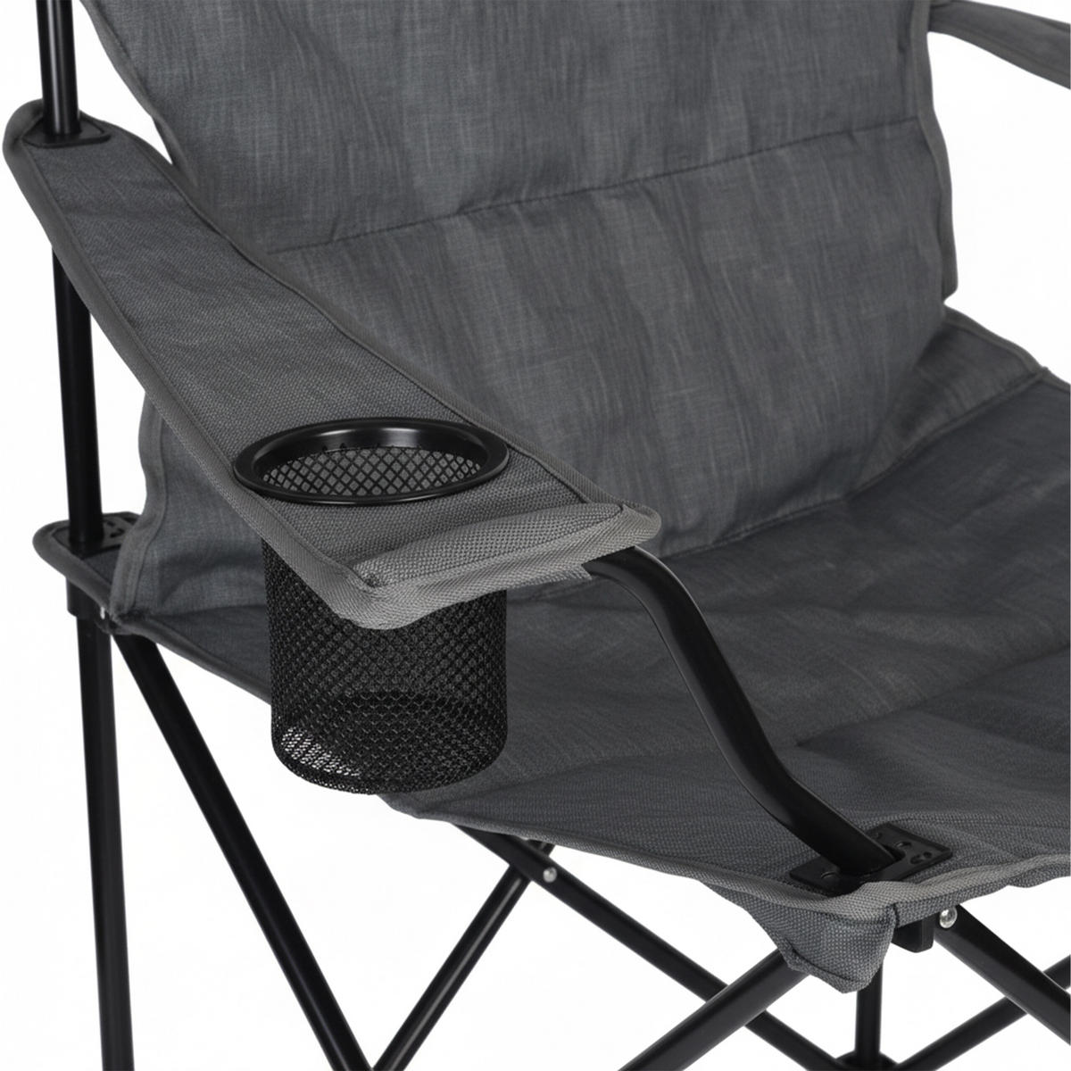 CAMPINGSTUHL Grau klappbar 106x90x45 cm - Multicolor, Kunststoff/Textil (90/106/45cm) - Relaxdays