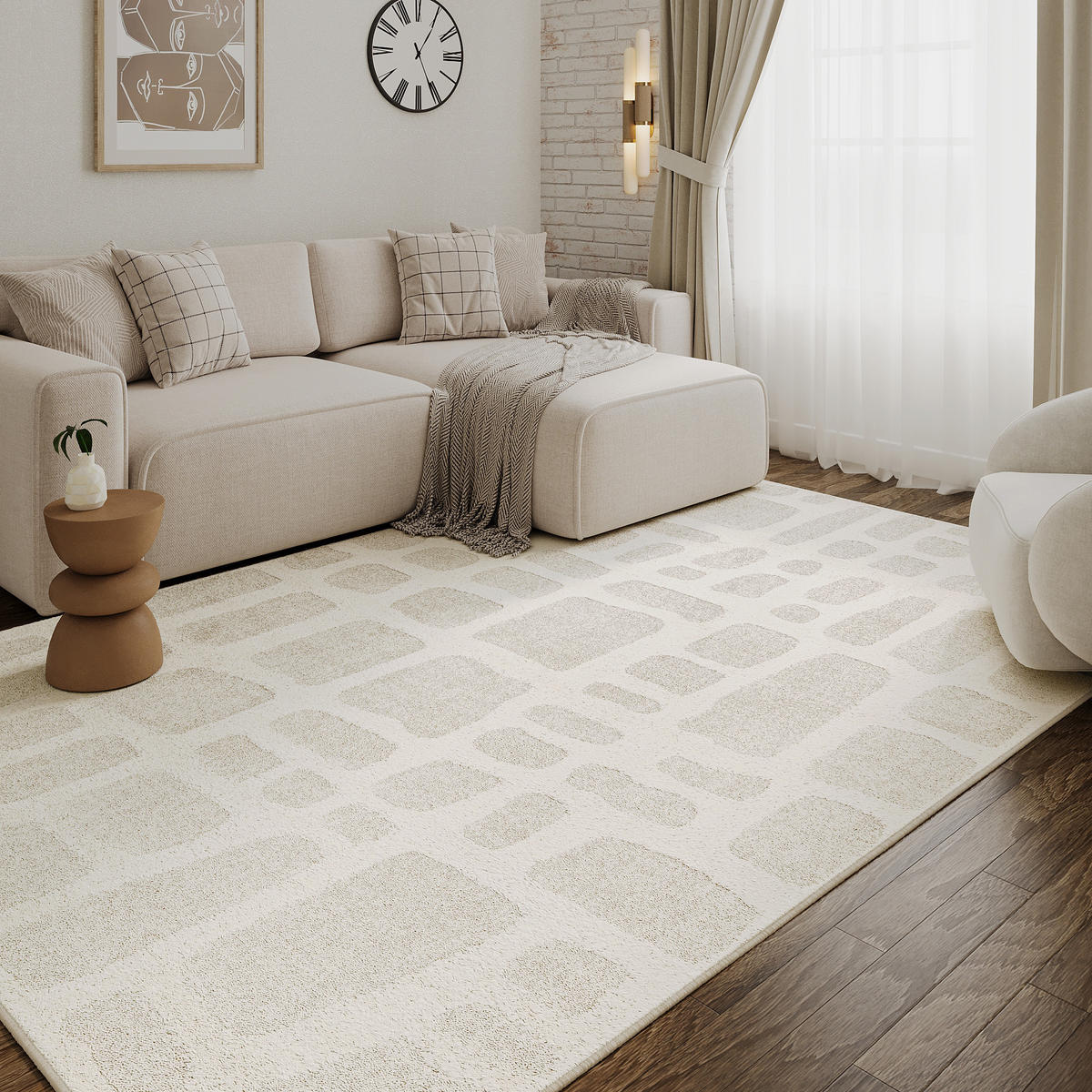 TEPPICH TERRA Creme 200/300 cm - Creme, Textil (200/300cm) - Tapiso