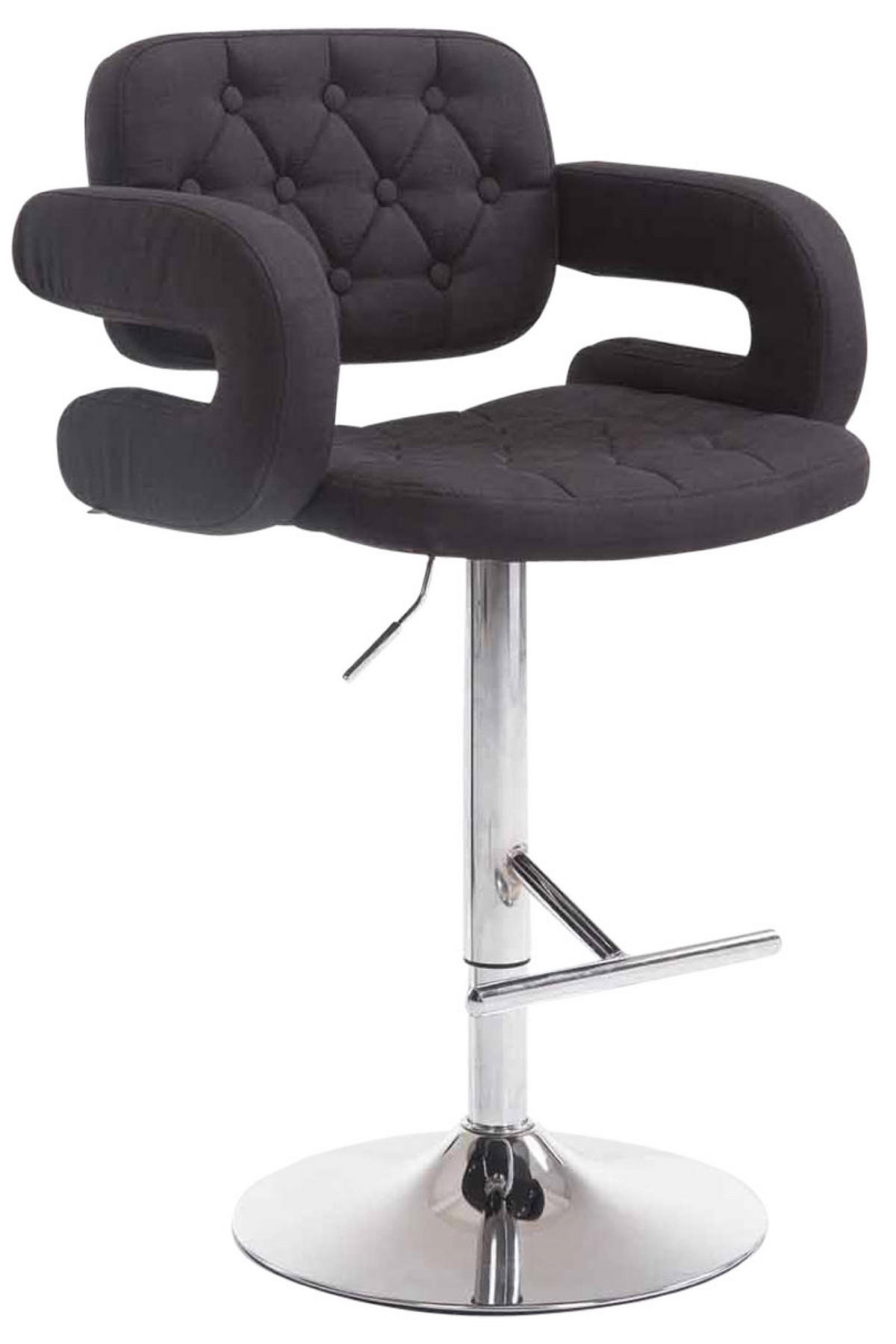 BARHOCKER Dubai, Gestell Metall in Chromoptik, STOFF schwarz, - Chromfarben/Schwarz, Textil/Metall (52/100/55cm) - TPFLiving