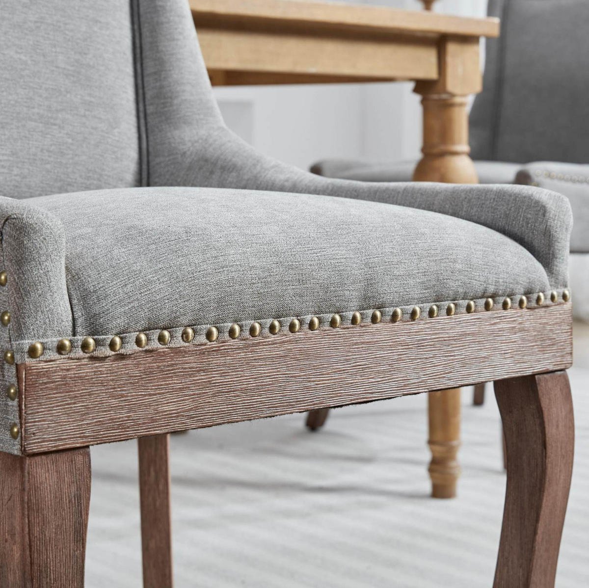 ESSZIMMERSTUHL 2er-Set mit hoher Rückenlehne Chenille Gray - Grau, Holz (55/92.5/61cm) - Meubliv