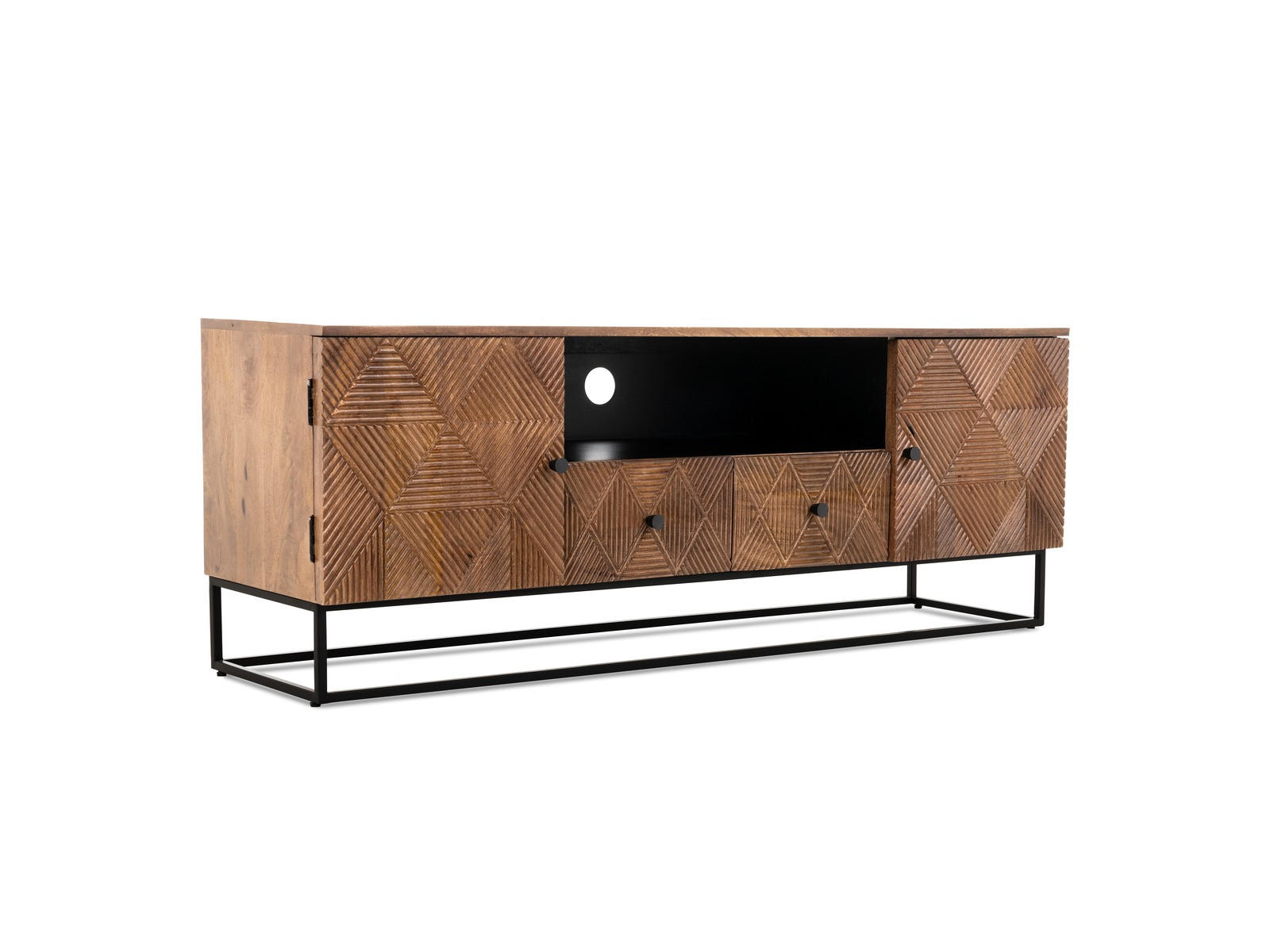 TV Board Jasmin Mangoholz 150 cm / 40 cm Natur - Naturfarben, Holz (150/55/45cm) - Villa Möbel