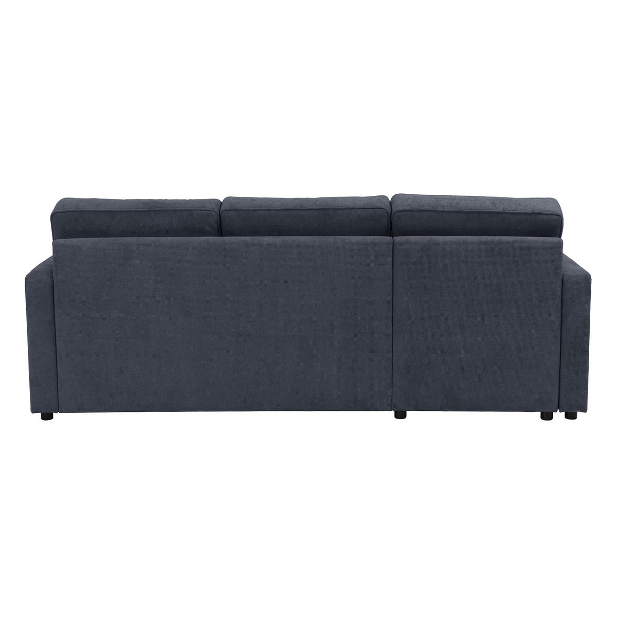 ECKSOFA mit Auszugsbett Kaysa Flachgewebe dunkelblau - Dunkelblau, Kunststoff (160/229cm) - 58aufmkessel