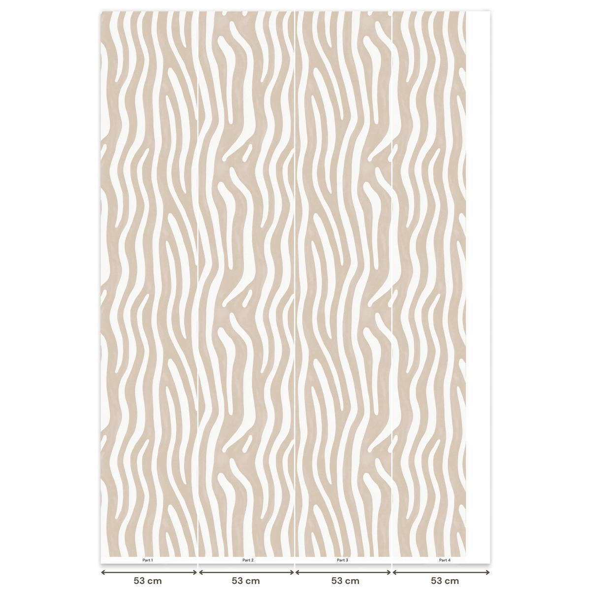 TAPETE - Abstrakt - Zebra - Beige - 200x300 cm - Beige, Papier (200/300cm) - OnlyWow