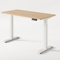 SCHREIBTISCH Elektrisch Höhenverstellbarer HomeOne 140x70cm Weiß/Bambus mit Memory-Funktion, Anti-Kollisions Technologie - Hellgelb/Weiß, Holz (70/140/72cm) - Desktronic