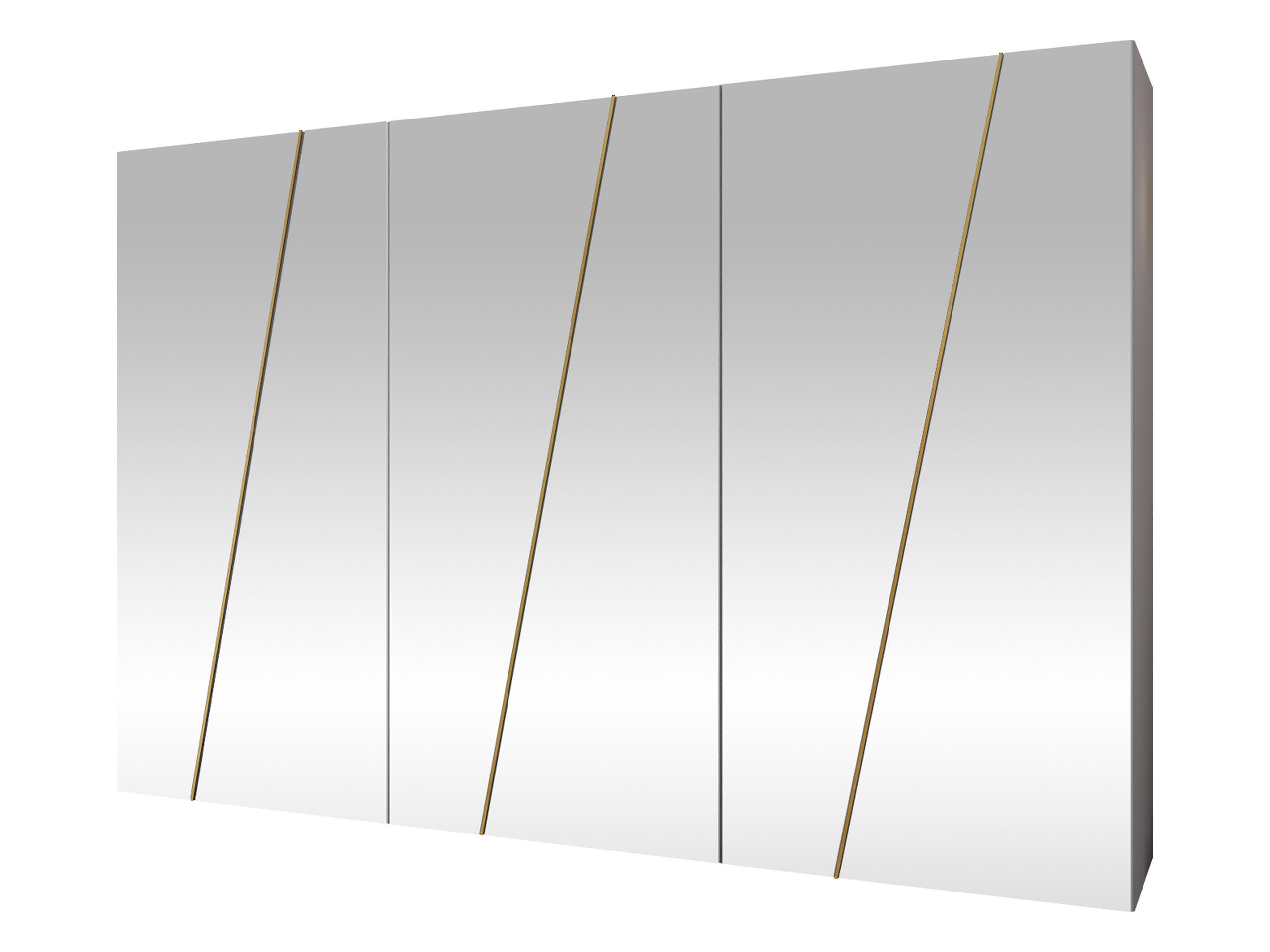 DREHTÜRENSCHRANK Zen 6L 300 cm - Goldfarben/Schwarz, Holzwerkstoff/Kunststoff (300/202/50cm) - MIRJAN24