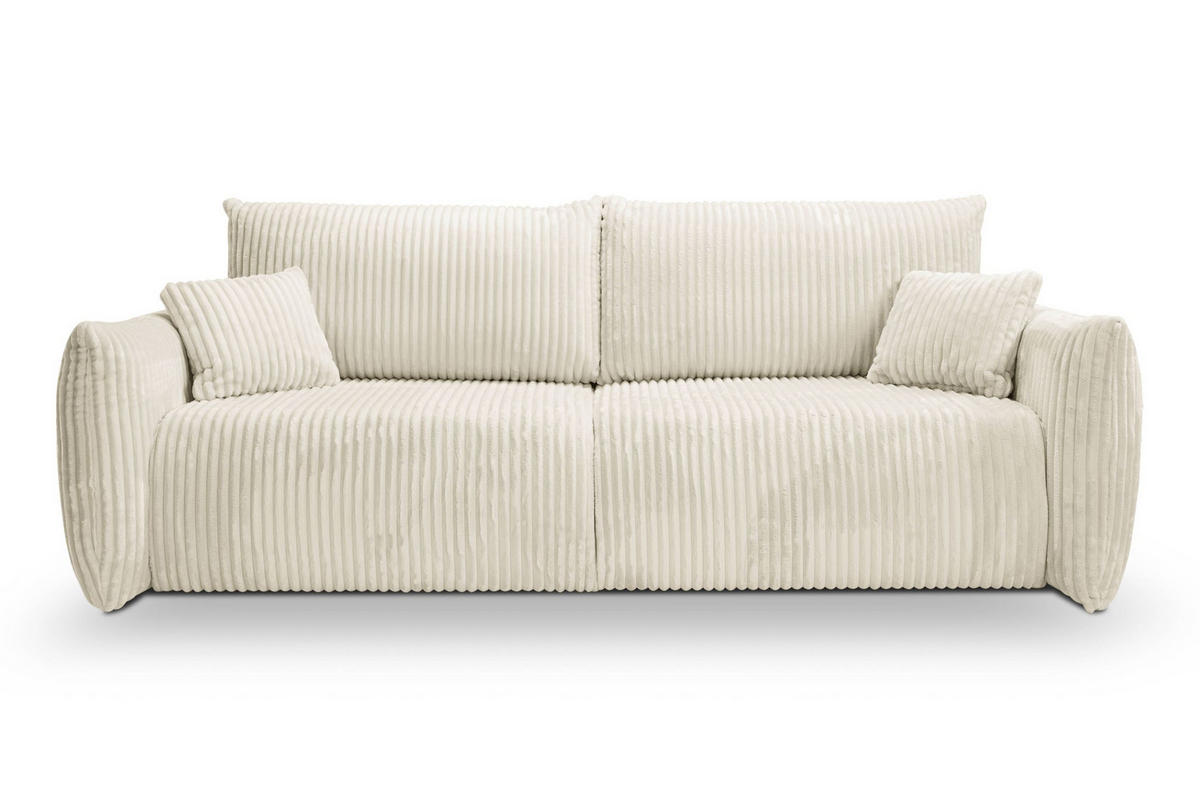 SOFA Hallora - Ecru (Tilia 03) - Ecru, Holzwerkstoff (240/88/108cm) - Möblo