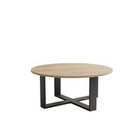 COUCHTISCH rund Eiche Gold Schwarz 86x42 cm - Eichefarben/Schwarz, Holzwerkstoff (86/86/42cm) - designimpex