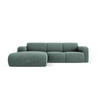 ECKSOFA links Molino aus Chenille-Stoff petrol 4 Sitzplätze - Petrol, Textil (170/250cm) - Micadoni