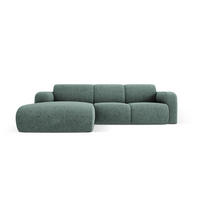 ECKSOFA links Molino aus Chenille-Stoff petrol 4 Sitzplätze - Petrol, Textil (170/250cm) - Micadoni