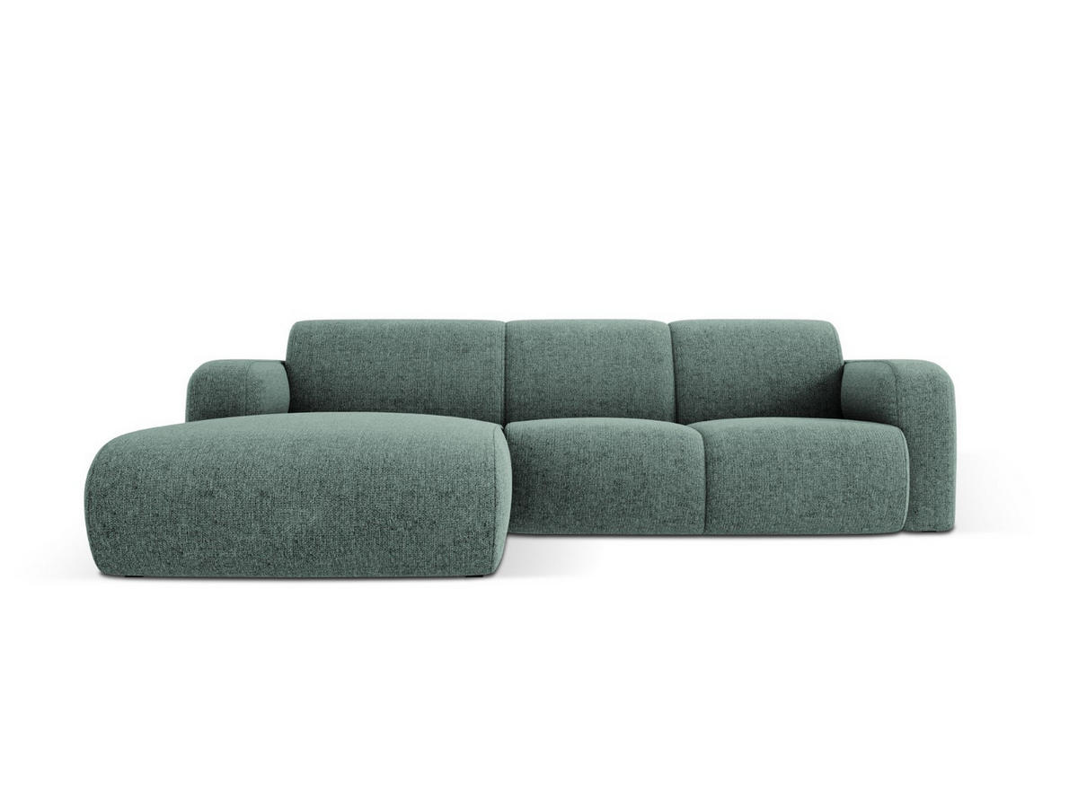 ECKSOFA links Molino aus Chenille-Stoff petrol 4 Sitzplätze - Petrol, Textil (170/250cm) - Micadoni