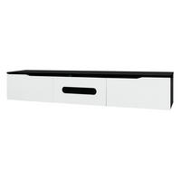 TV-ELEMENT180CM Schwarz-Weiß Hochglanz mit App-gesteuerter LED-Beleuchtung - Schwarz, Holz (46/16.5/133cm) - Raelunyi