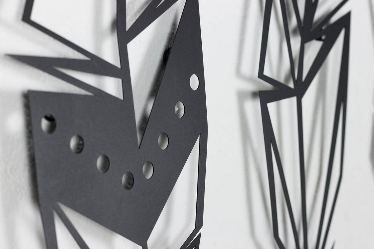 WANDDEKO Schwarz 72/70 cm - Schwarz, Metall (1.5/70/3cm) - KUNSTLOFT