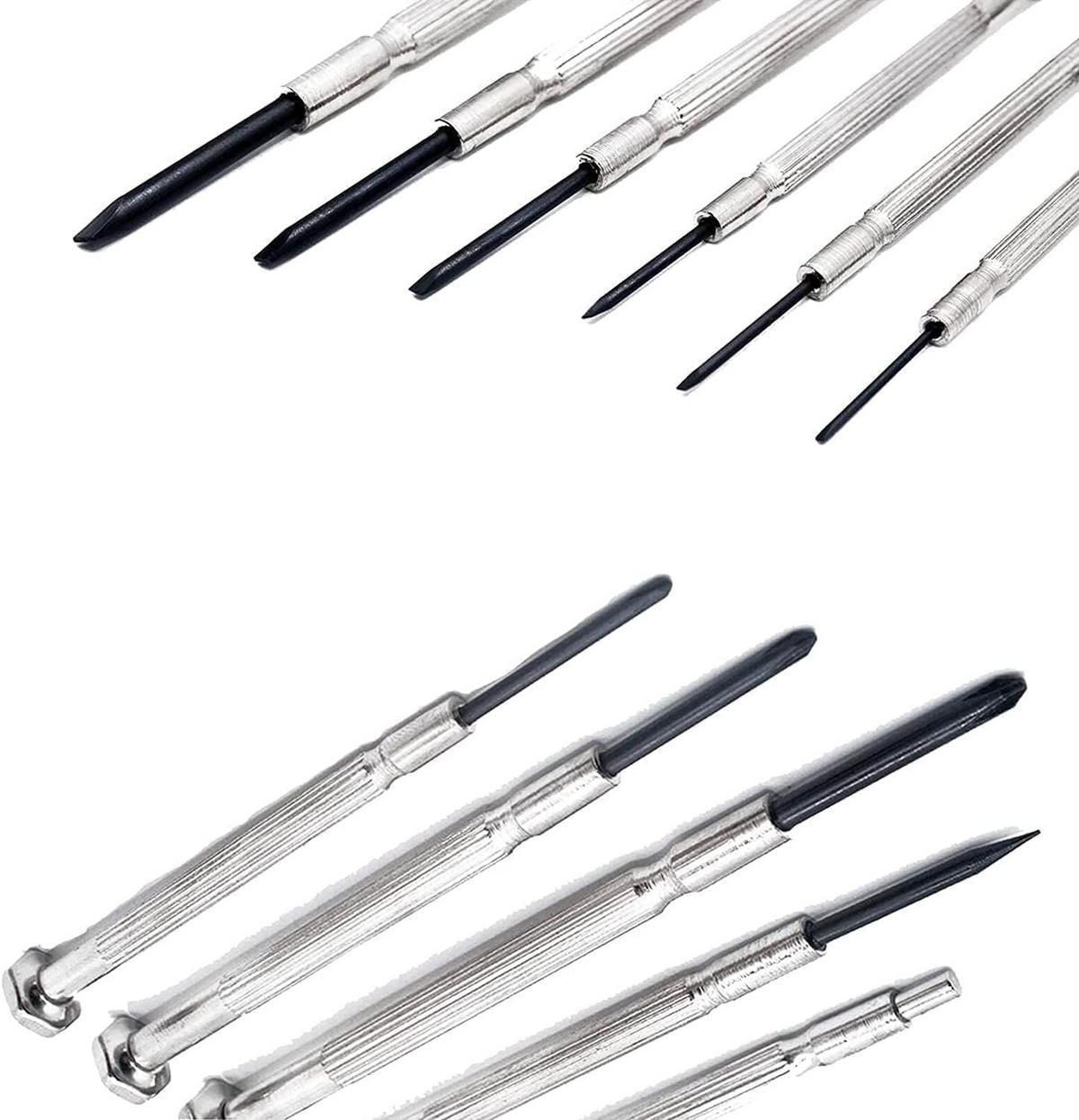 SCHRAUBENDREHER-SET – 11-teilig – zur Reparatur von Brillen und Uhren - Silberfarben, Metall (11.7/7/1cm) - DCA