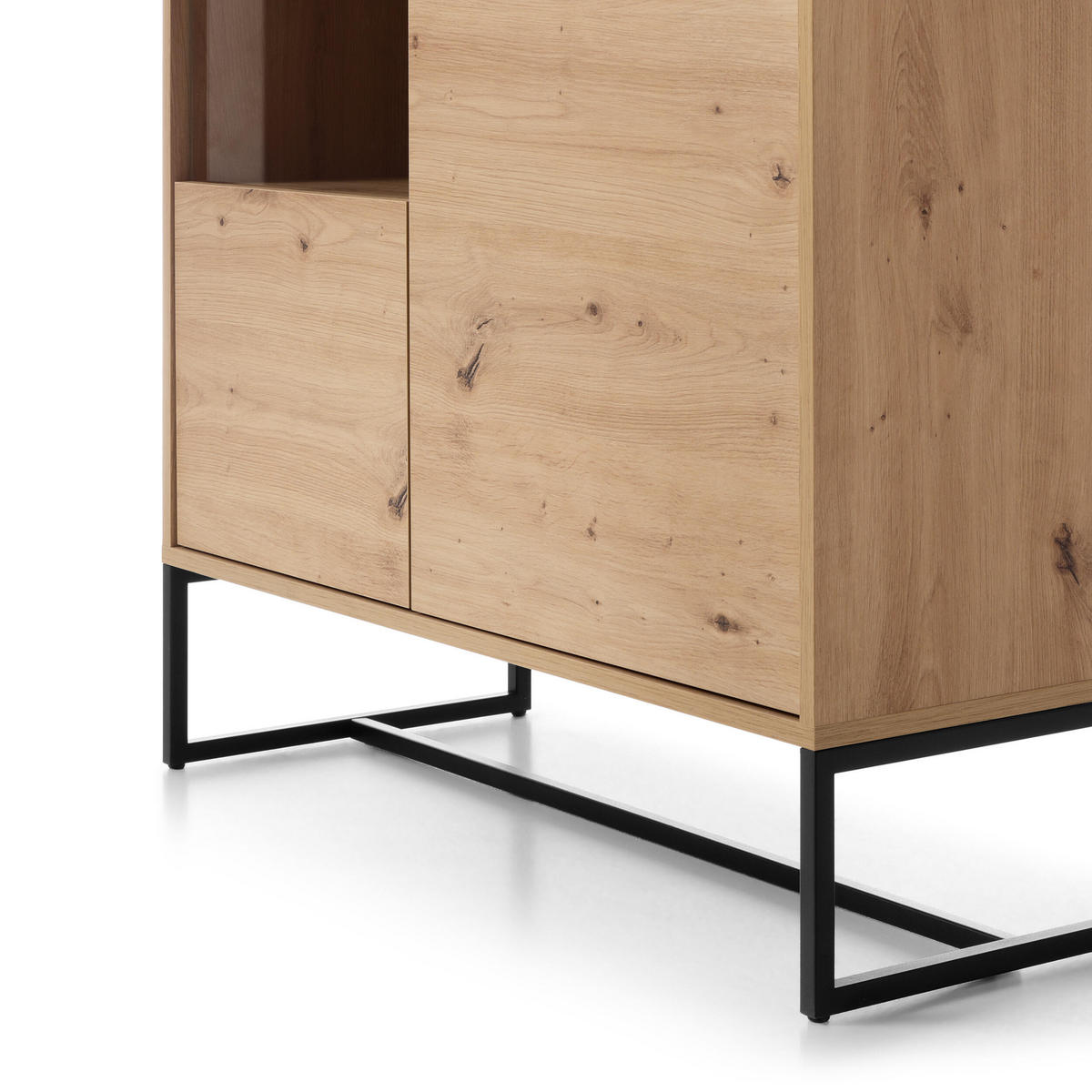 VITRINENSCHRANK BEIGE - Beige, Holzwerkstoff (93/133/39cm) - FURNLUX