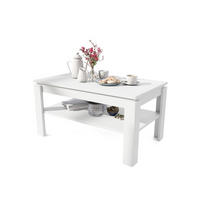 COUCHTISCH rechteckig Weiß matt höhenverstellbar 100/60/55 cm - Weiß, Holzwerkstoff (60/100/55cm) - designimpex