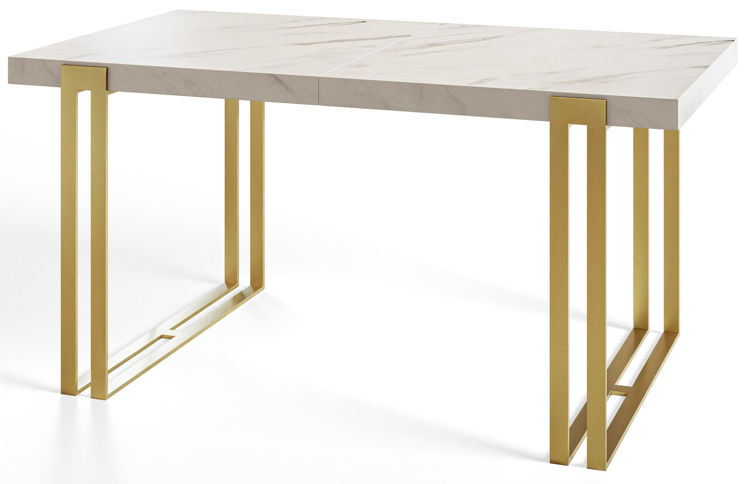 ESSZIMMERTISCH ROSA 200X90X77 cm, Farbe: MARMUR, mit Metallbeinen in Farbe Gold - Goldfarben/Hellgrau, Holzwerkstoff (200/90/77cm) - Alpi-Möbel