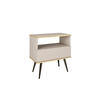 NACHTTISCH Beige - S-54, Hochglanz, Schubladen Push-to-Open 54x39x59 cm Beige/Schwarz - Beige/Schwarz, Holzwerkstoff/Kunststoff (54/59/39cm) - DomoHome