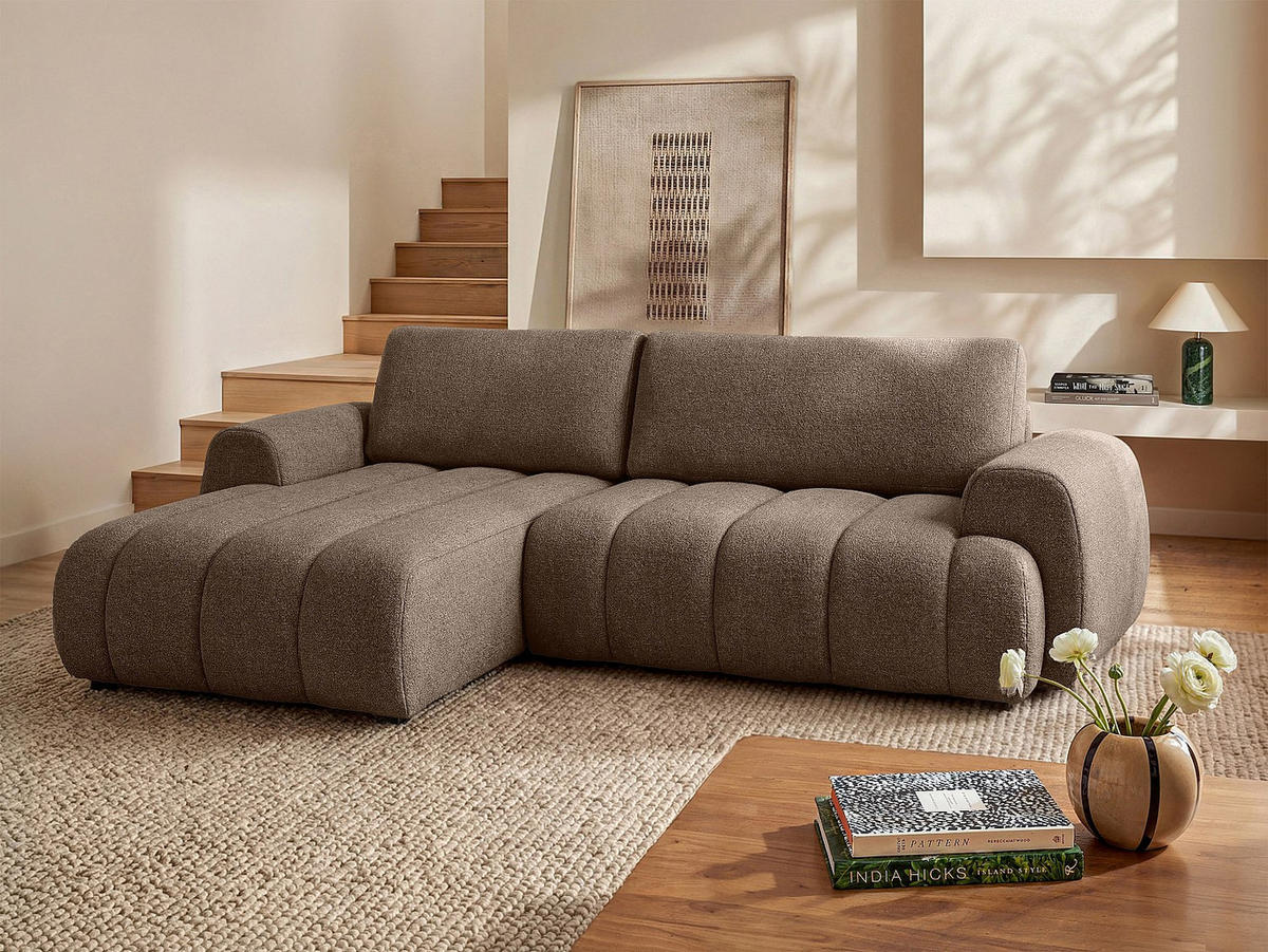 SCHLAFSOFA - 4 Personen - stoff - taupe Fridora - Taupe, Textil (272/81/168cm) - Vente-Unique