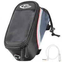 FAHRRADTASCHE mit Rahmen-Befestigung, 20 x 9,5 x 10 cm schwarz/grau/rot - Rot/Schwarz, Kunststoff (9.5/10/20cm) - tectake
